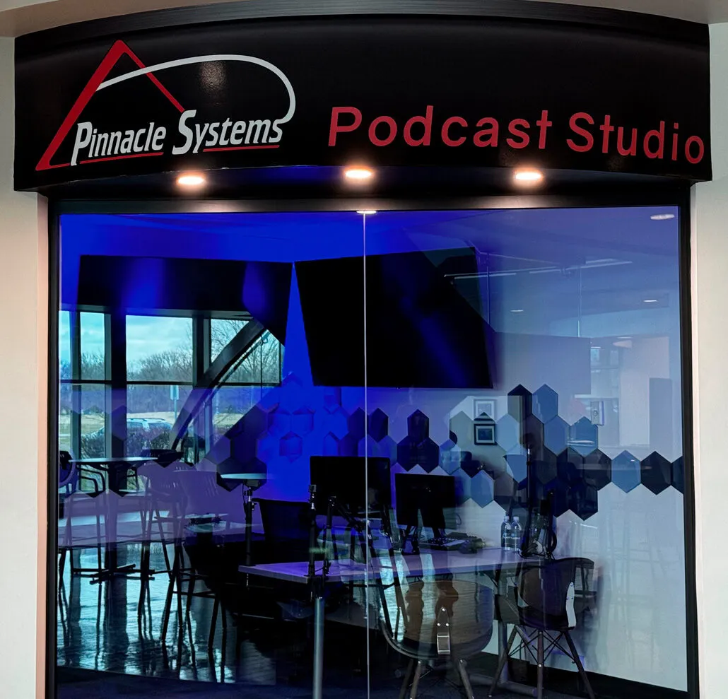 Branded Pinnacle Systems podcast studio storefront